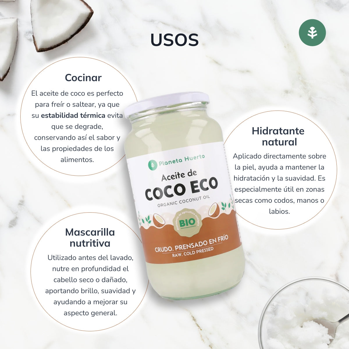Virgin kokosolie ECO Planeta Huerto 1L