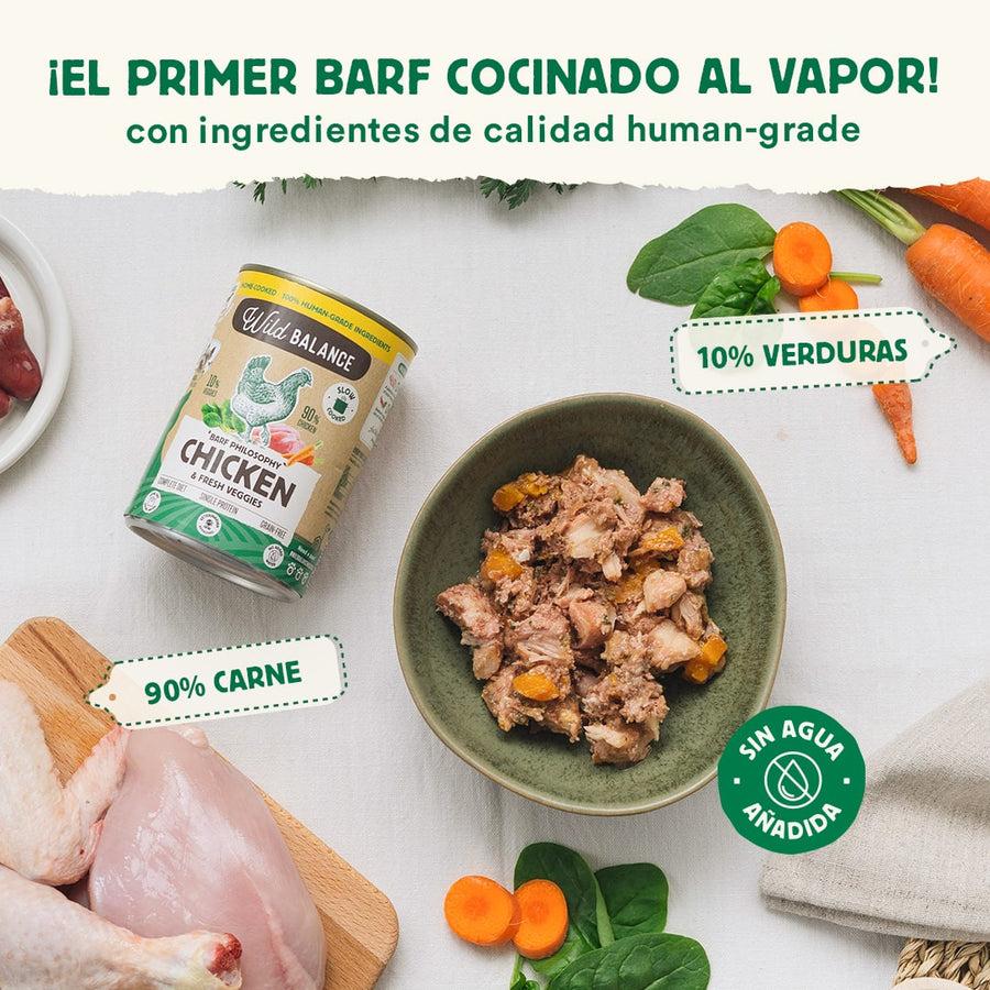 Pack poulet barf pour chiens 6 x 400 g Wild Balance