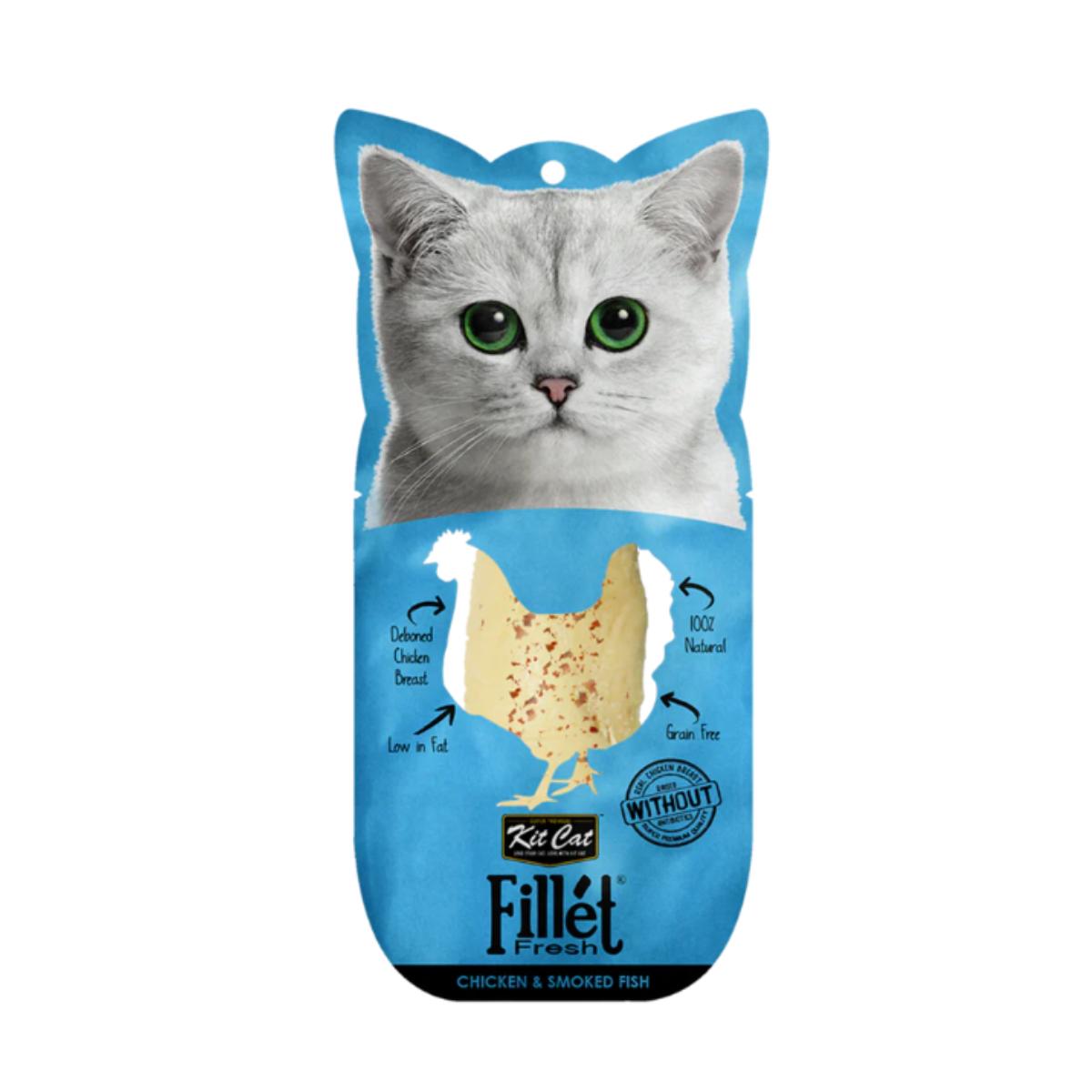 Kit Cat FilletFresh - Pollo e pesce affumicato 30 g Snack naturale per gatti