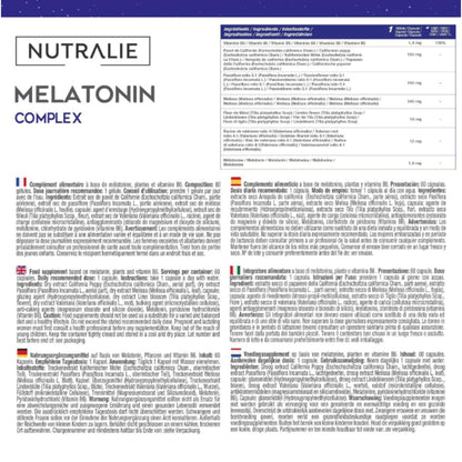 Melatonina con passiflora + radice di valeriana + B6 Nutralie 60 capsule