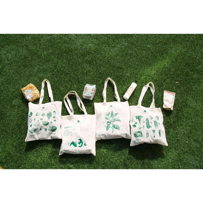 Sac en tissu avec motif femme Planeta Huerto 40 cm x 40 cm