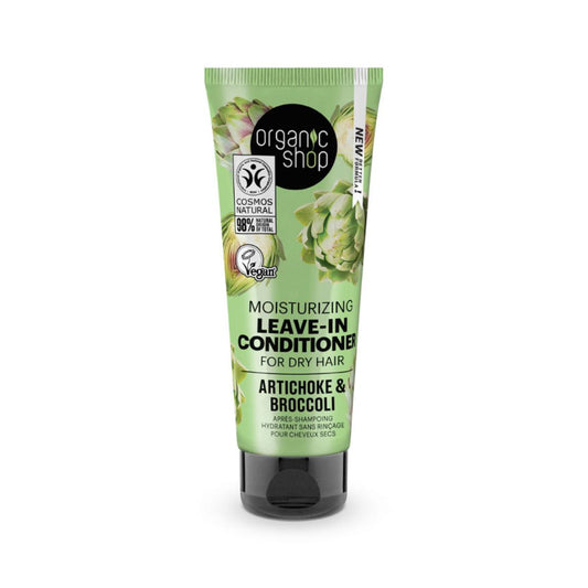 Fuktgivande balsam utan sköljning för torrt hår med artiskock och broccoli, Organic Shop 75 ml