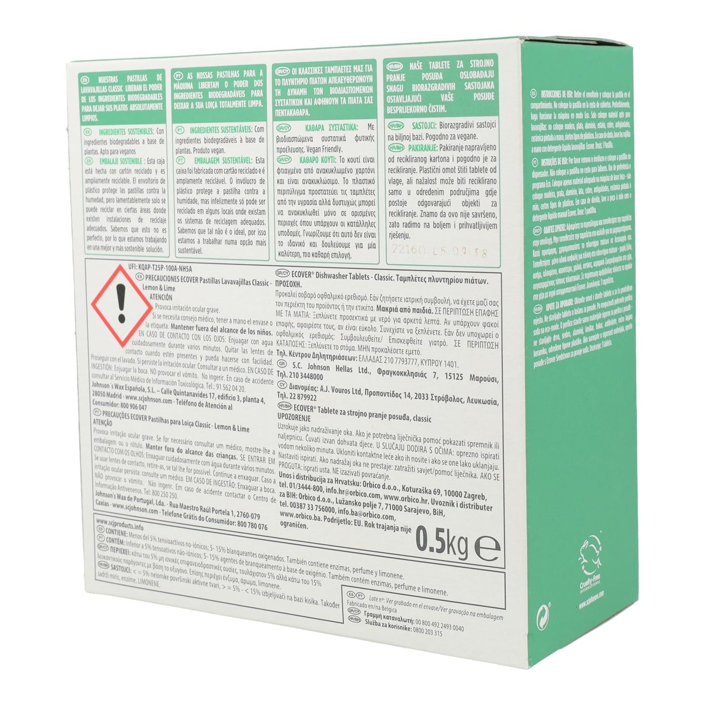 2er-Pack Spülmaschinentabs Classic Ecover 25 Tabletten à 20 g
