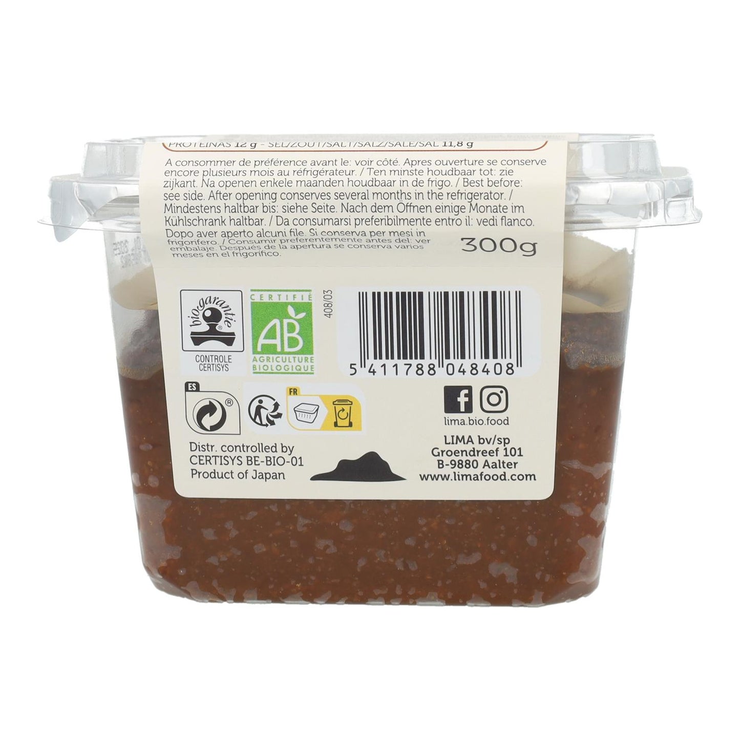 Unpasteurisiertes braunes Reis-Miso mit Limette, 300 g