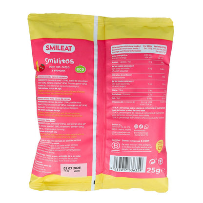Smilitos Gusanitos Erdbeere und Banane BIO Smileat 25 g