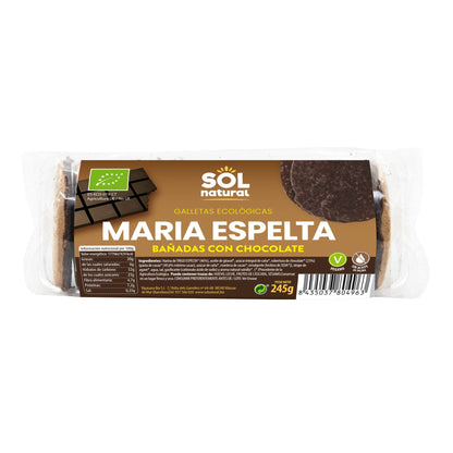 Maria-koekjes van spelt met biologische chocolade van Bio Sol Natural 245 g