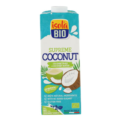 6er-Pack Bio-Kokosnussgetränk Supreme Bio Isola Bio 1 l