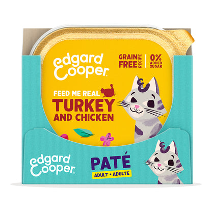 Natvoer voor katten, paté, Edgard & Cooper, kalkoen en kip, 85 g