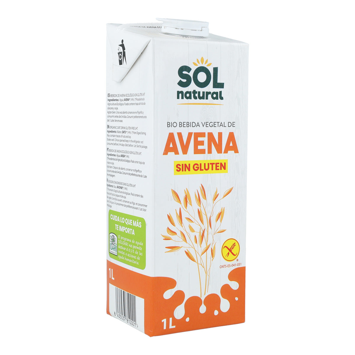 6x glutenvrije haverdrank Bio Sol Natural 1 l