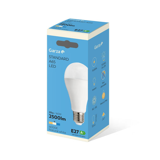 Lampadina LED Standard 20W Attacco E27 240 gradi 2500LM Luce neutra (4000K) Garza