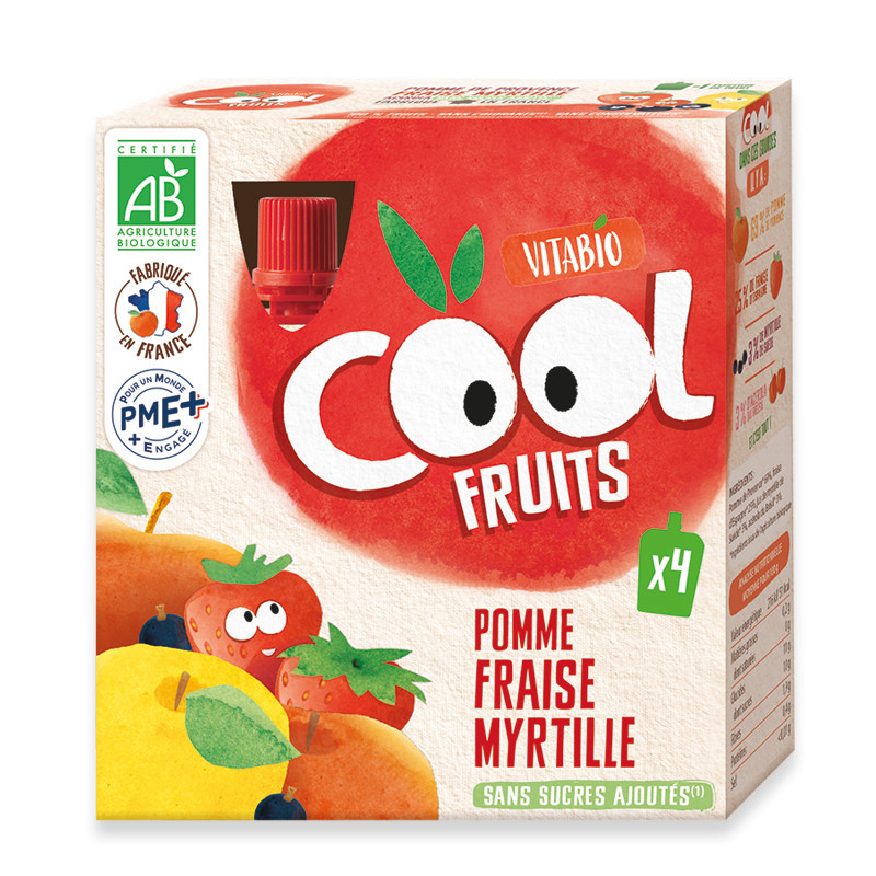 12-pack Cool Fruits Äpple Jordgubbar Blåbär 12x90g VITABIO