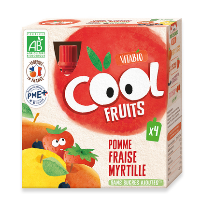 12-pack Cool Fruits Äpple Jordgubbar Blåbär 12x90g VITABIO