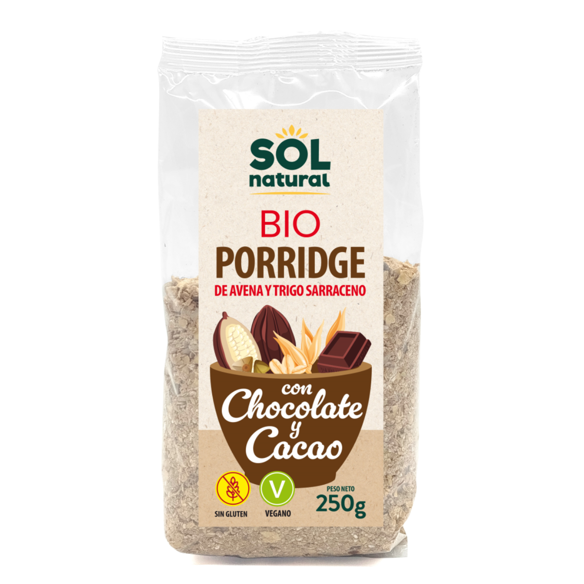 Boekweitpap met haver en chocolade BIO Sol Natural 250 g