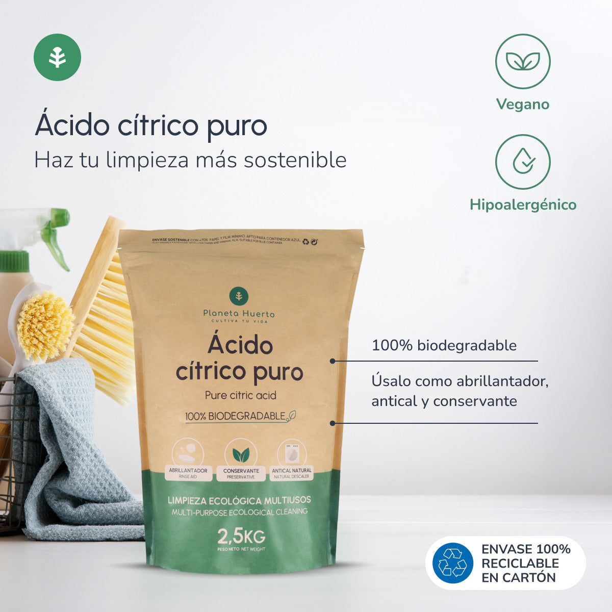 Confezione 3xAcido citrico Planeta Huerto 1 Kg