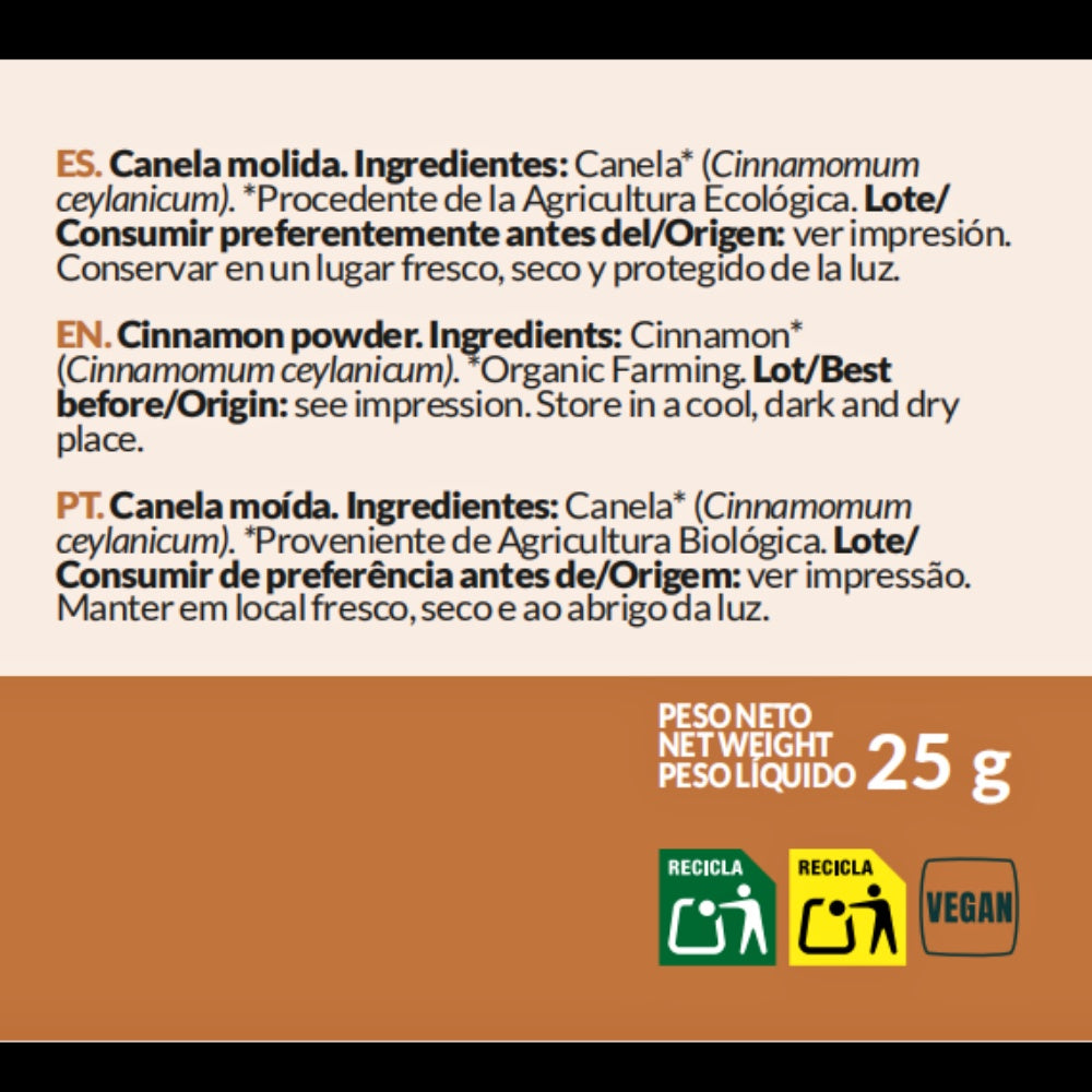 Artemis Organic Ground Ceylon Cinnamon, 25 g