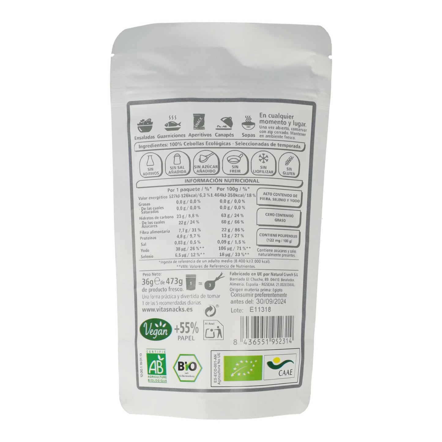 Cebolla Crujiente VitaSnack 36 g