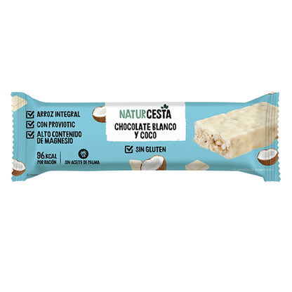 Barre de riz au chocolat blanc et à la noix de coco sans gluten 18 g