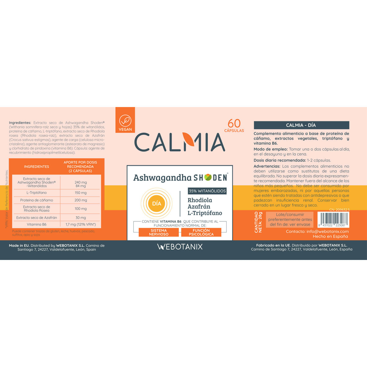 Ashwaganda Shoden Calmia Giorno 60 capsule WeBotanix