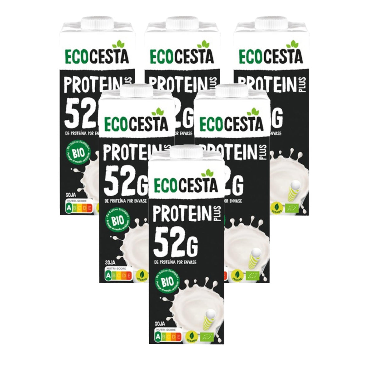 Pakket 6x Plantaardige proteïnedrank Plus Bio Ecocesta 1 l