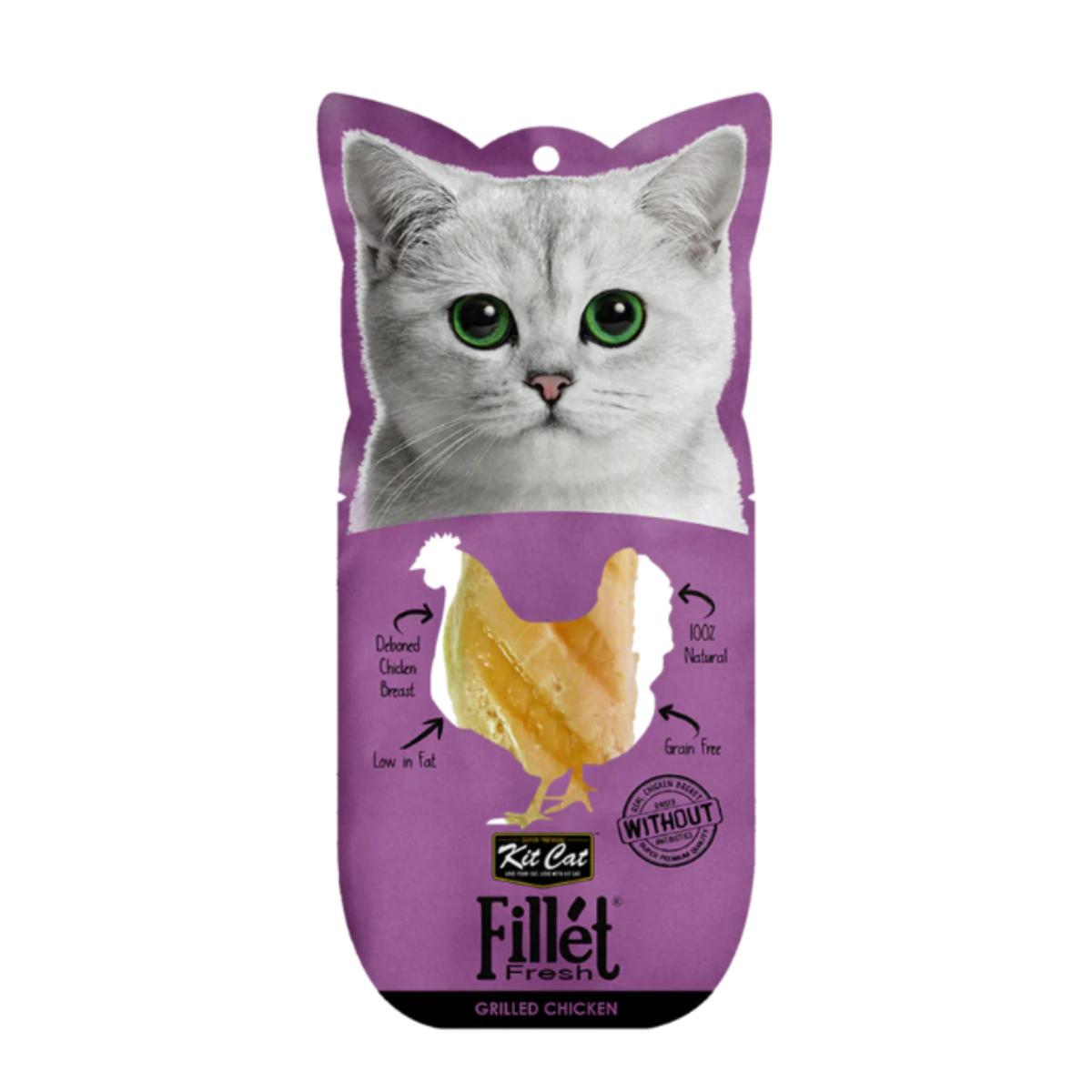 Kit Cat FilletFresh - Poulet grillé 30 g Snack naturel pour chats