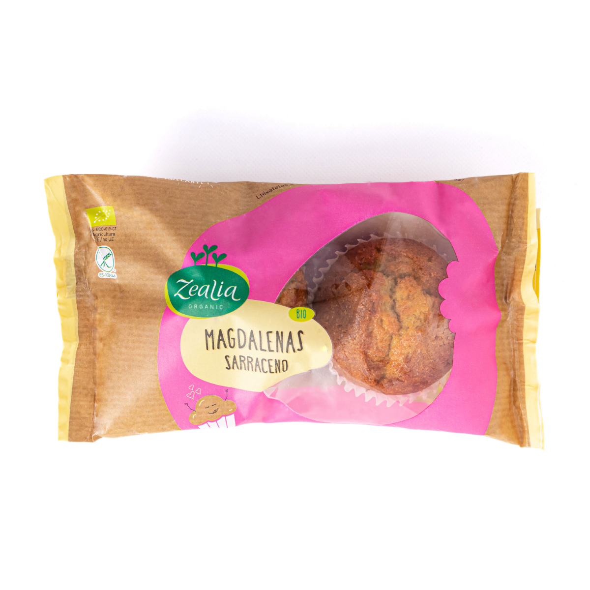 Muffins au sarrasin bio sans gluten Zealia, 2 unités de 70 g