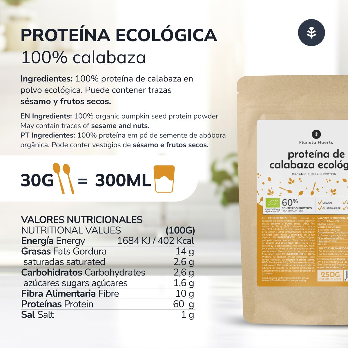 Pumpaprotein Planeta Huerto 250 g