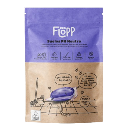 2er-Pack ECO-Bodenreiniger, pH-neutral, Doypack Flopp 20 Kapseln
