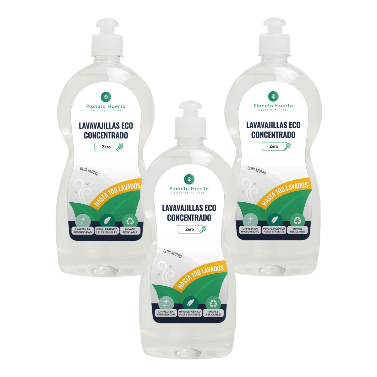Pack 3xSpülmaschinenfest hypoallergen duftfrei ECO Planet Garden 750 ml