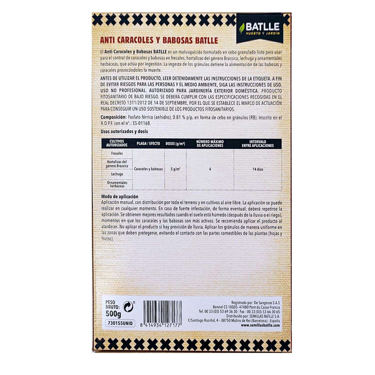 Środek przeciw ślimakom i ślimakom nagim 500 g Batlle Bio