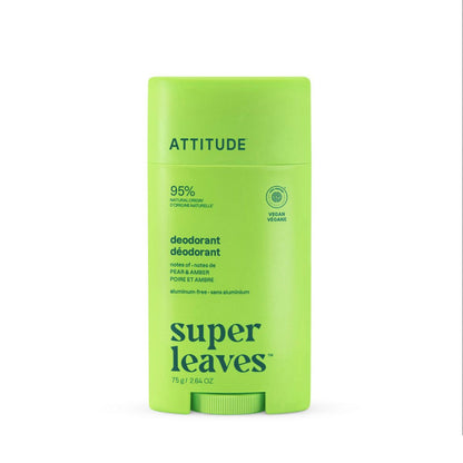 Déodorant Super leaves - Poire et ambre twist and glide, Attitude, 75 g