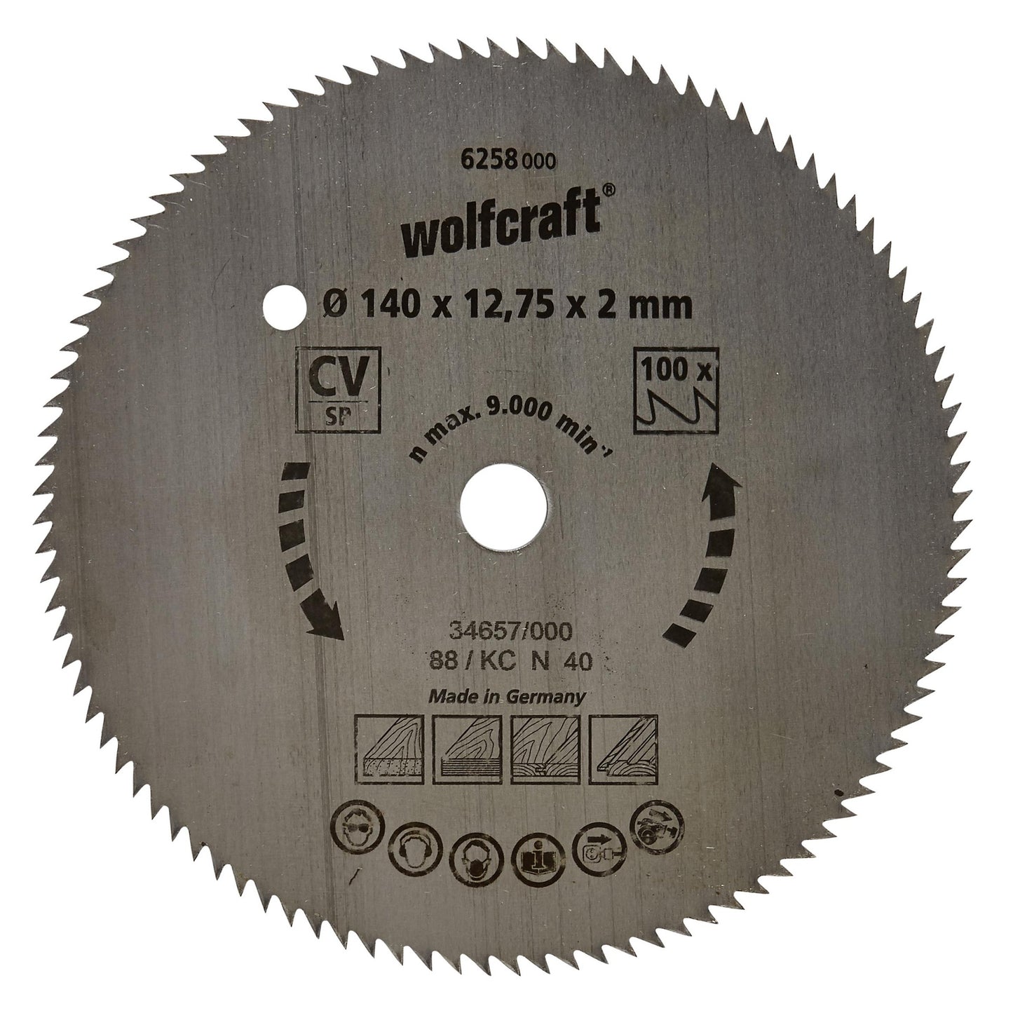 Wolfcraft thin-cut circular saw blades 160 x 16 mm 100 teeth