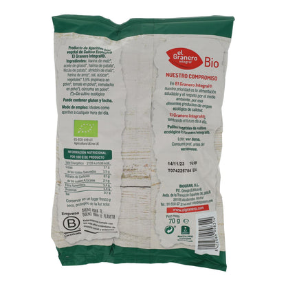 Chips Palitos vegetales BIO El Granero 70 g