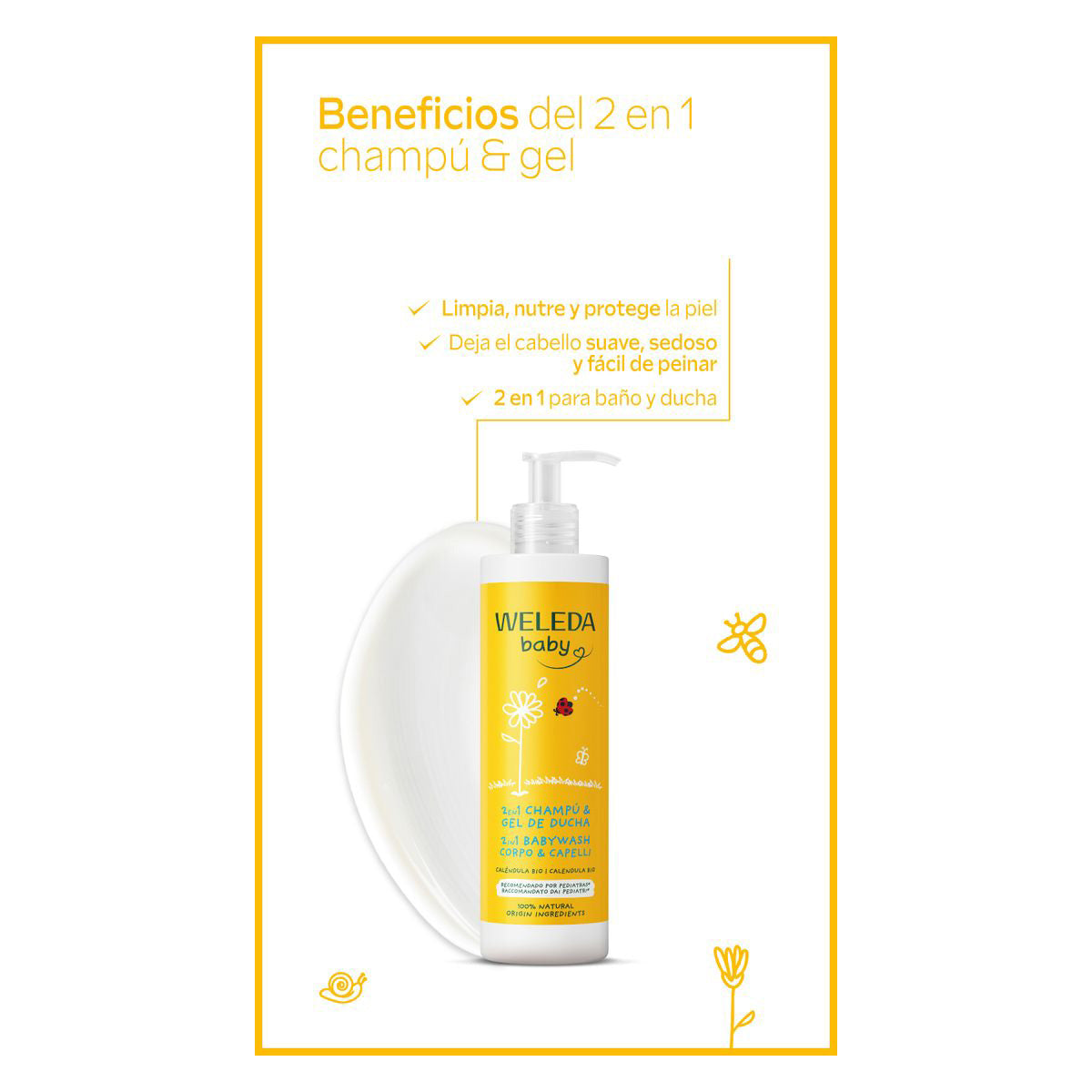 Shampooing et gel douche au calendula Weleda 400 ml