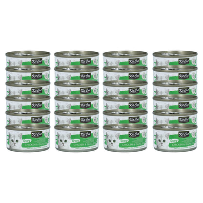 Pakket 24x Kit Cat Blik Gravy - Kip & Eitje Kwartel 70 g Natvoer voor katten in saus