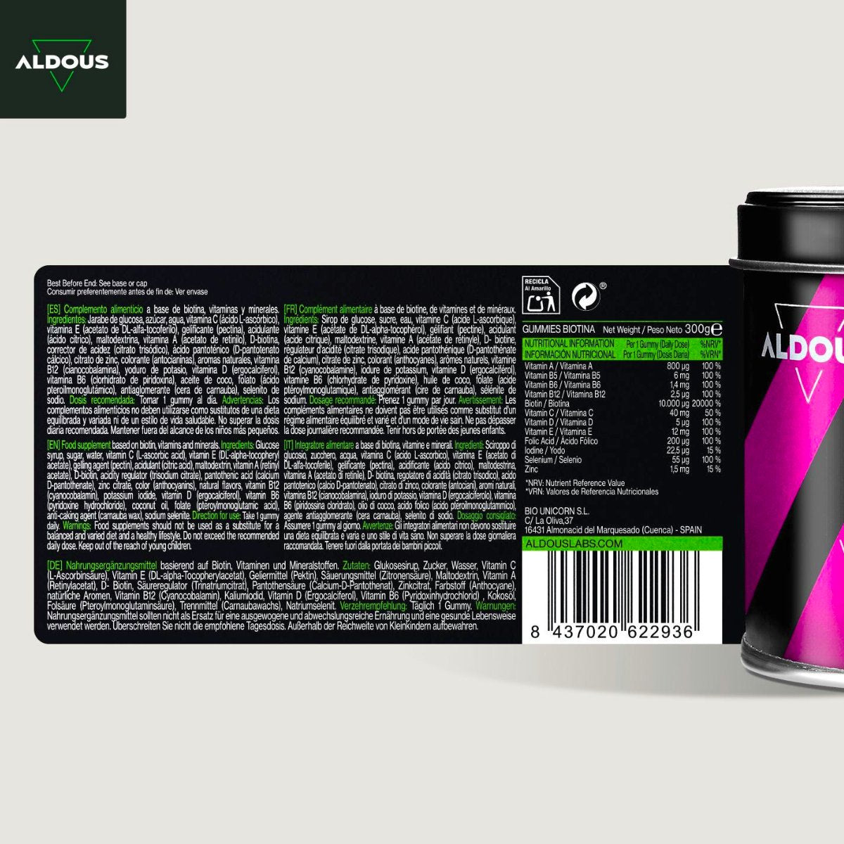 Aldous Biotin Gummies 120 gummies