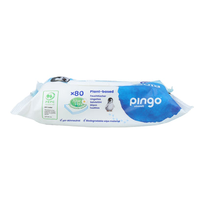 100% biologisch afbreekbare vochtige doekjes 80 stuks Pingo