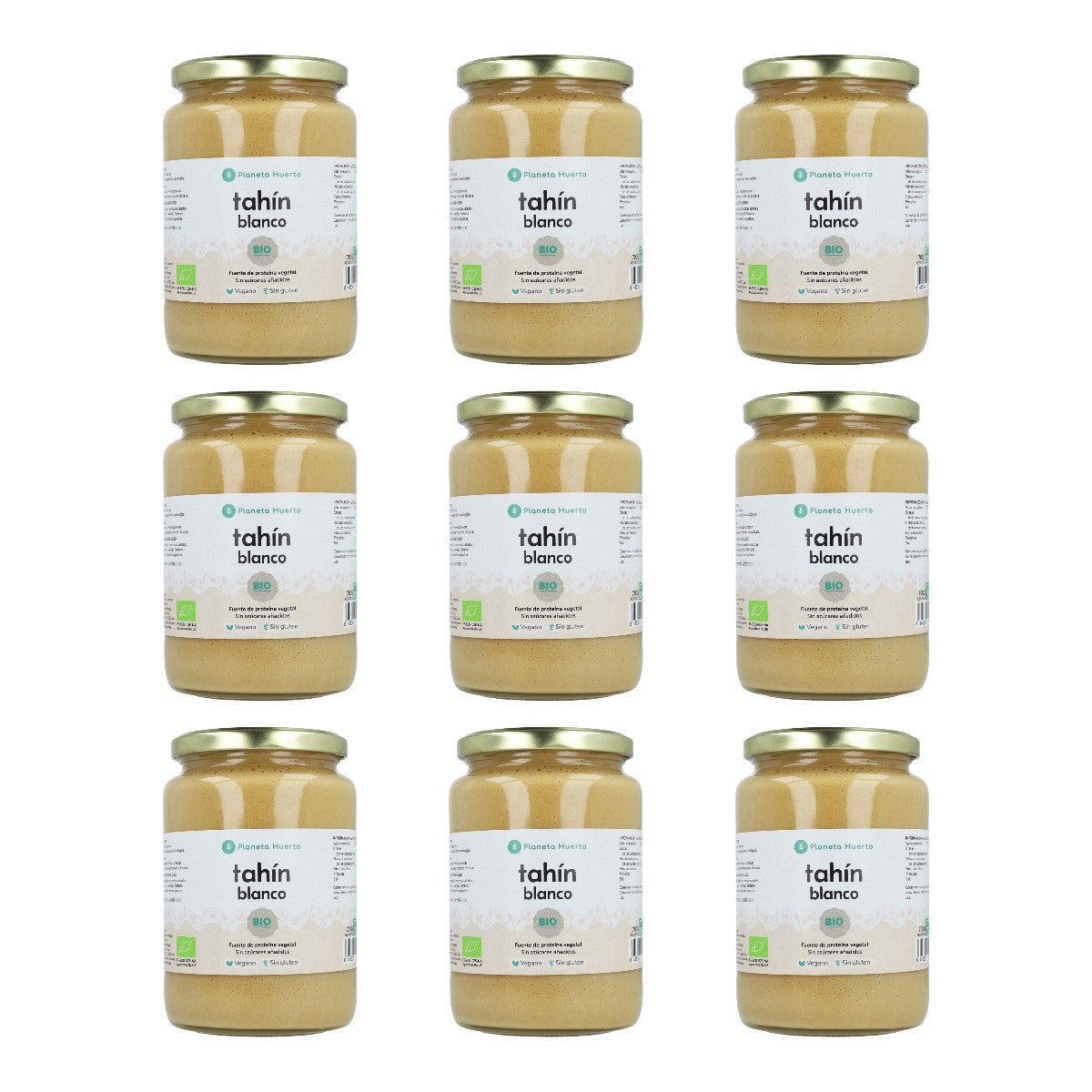 Pack 9x Tahin de sésamo blanco ECO Planeta Huerto 350g