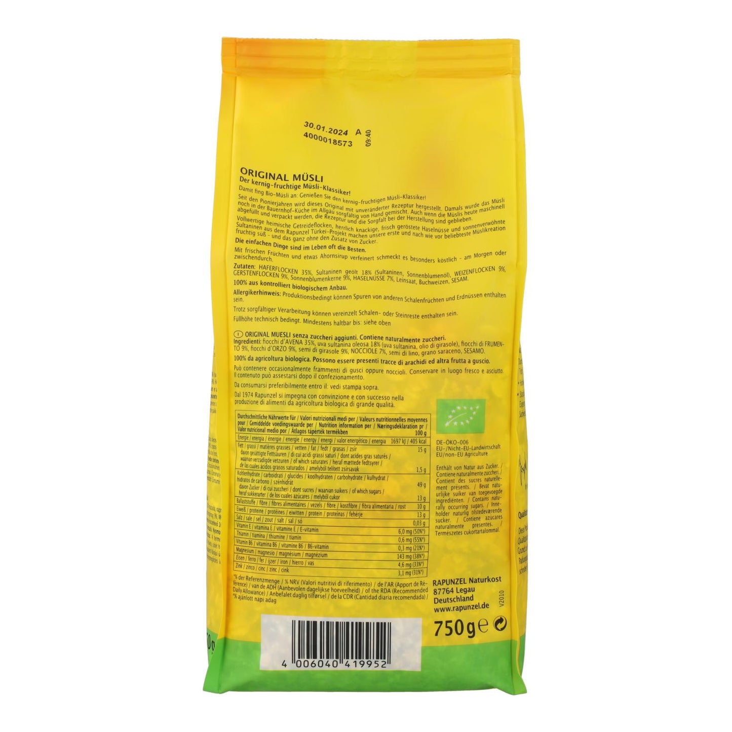 Rapunzel Original Muesli, 750 g