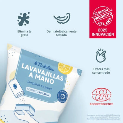Natulim Lemon Hand Dishwashing Powder Pack (bottle + refill)