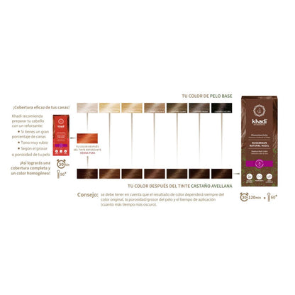 Natuurlijke haarkleurstof hazelnootbruin Khadi 100 g