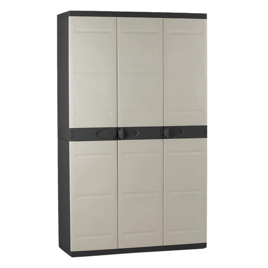 Armadio a 3 ante con scopa 105 cm Titanium Plastiken Nero (Ricondizionato)