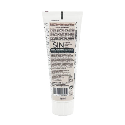 Natural White Toothpaste with Liquorice & Activated Charcoal, Fluoride-Free, NaturaBIO Cosmetics, 75 ml