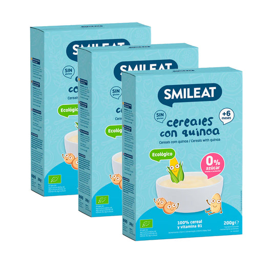 PROMOCJA 3x Bezglutenowa kaszka zbożowa z komosą ryżową Eco Smileat, 200 g