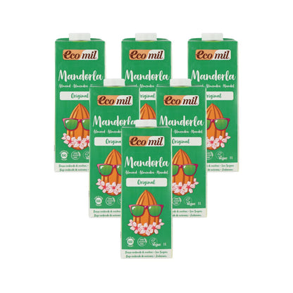 Pack 6 uds Bebida Vegetal de Almendra endulzada con Ágave BIO EcoMil 1L