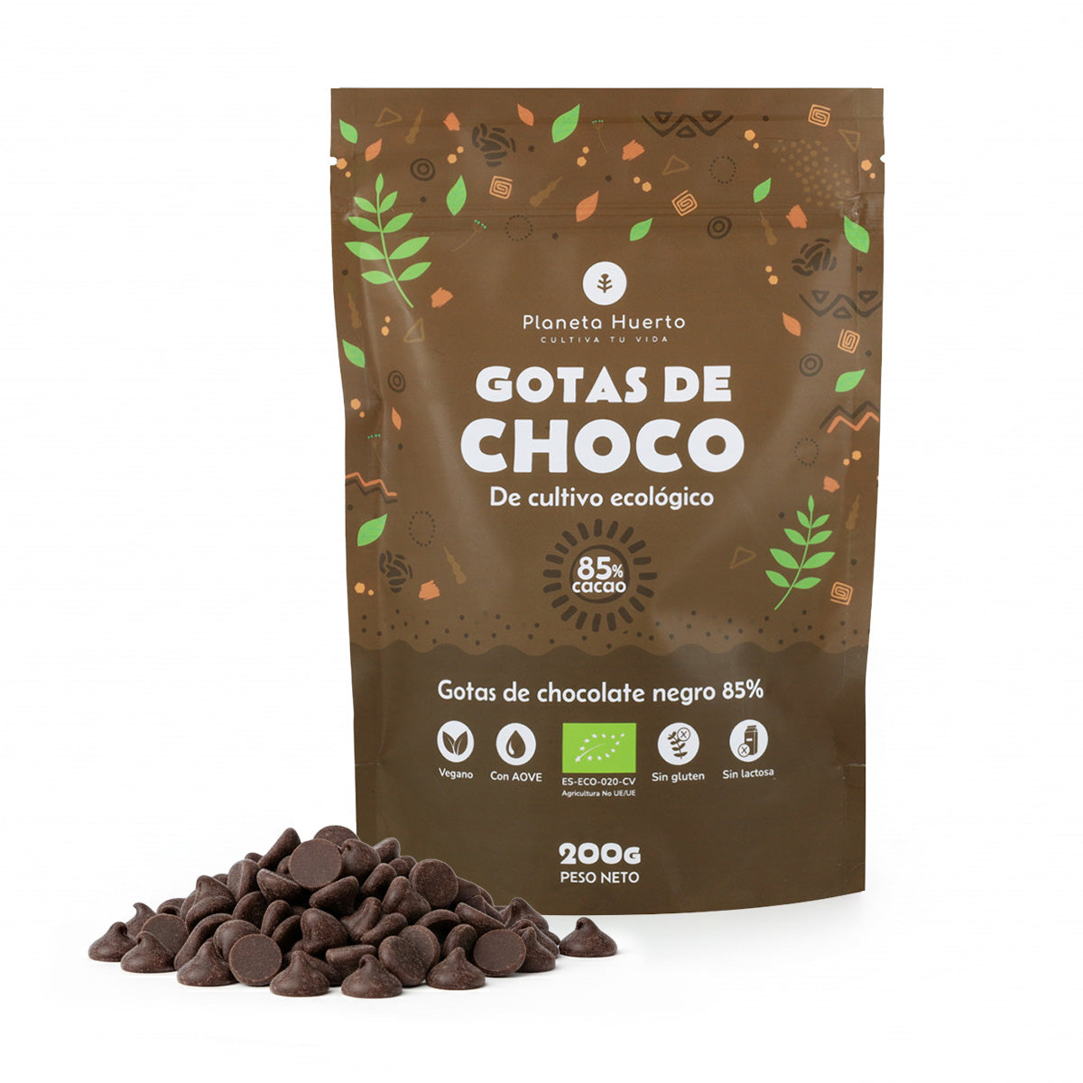 Chocoladedruppels 85% cacao ECO Planeta Huerto 200 g