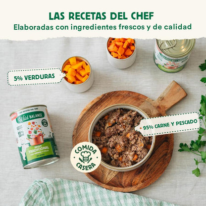 Lata completa Ragut Tradicional de Ternera y Pollo para Perros Wild Balance 400 g