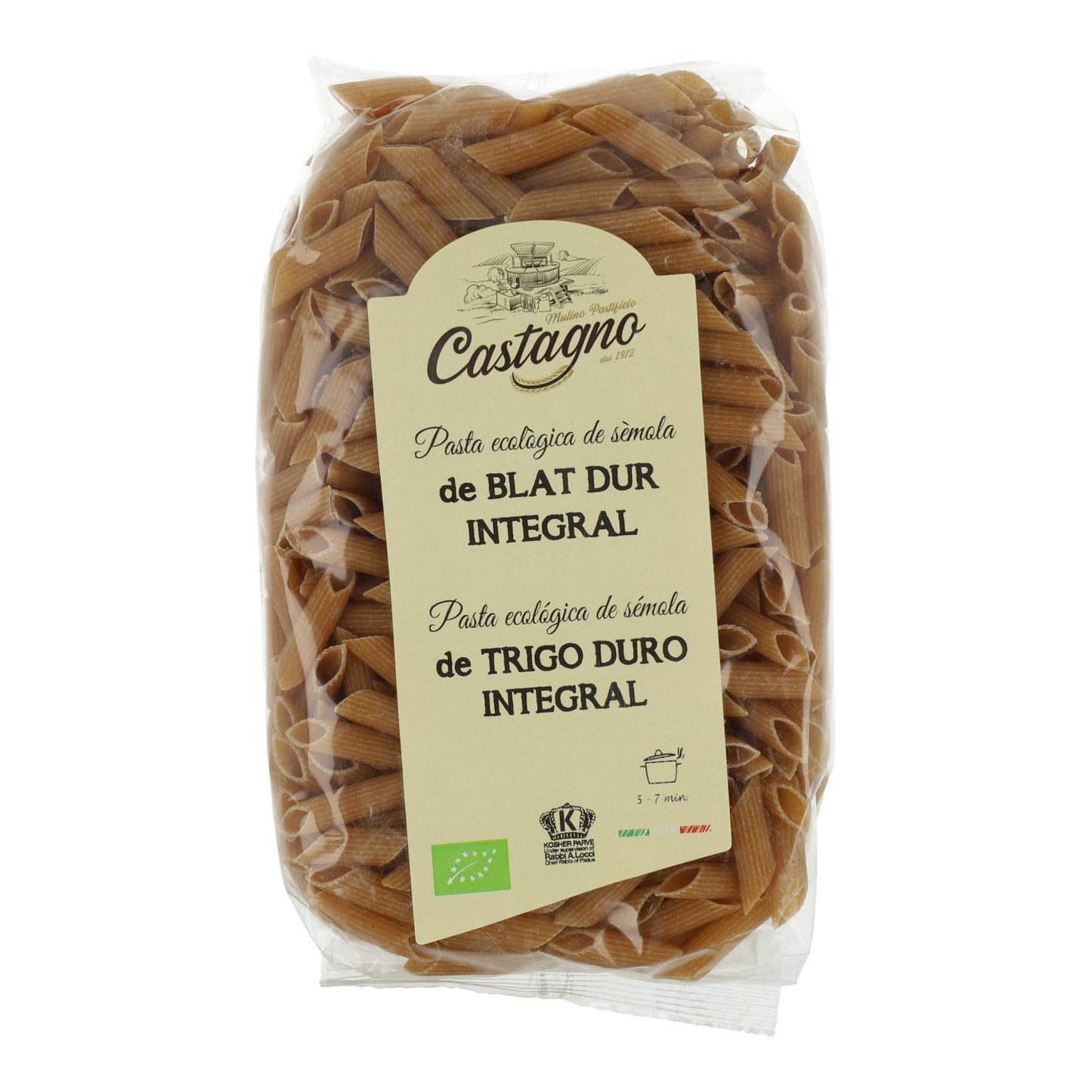 Macaroni van volkoren tarwe ECO Castagno 500 g