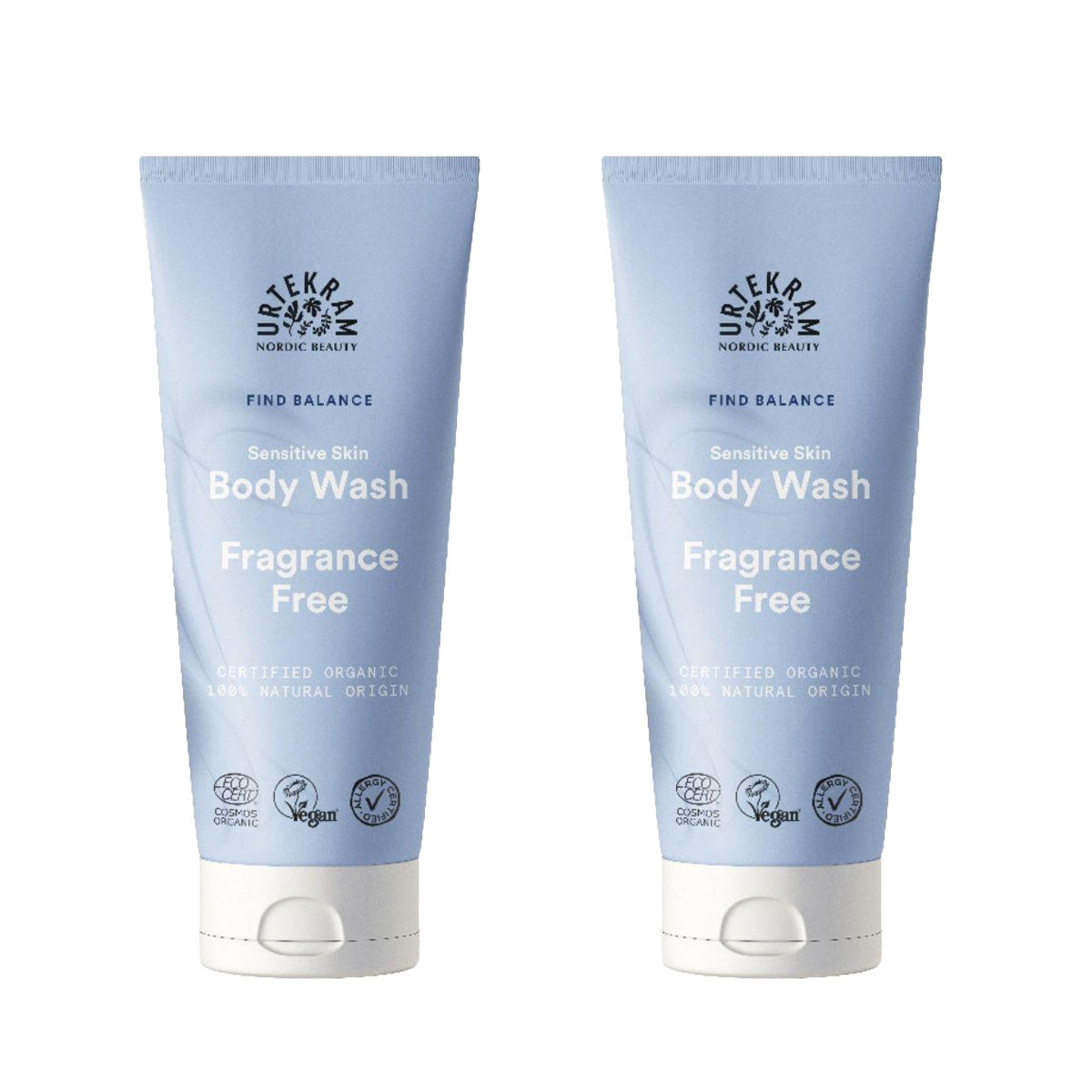Pack of 2 Urtekram Fragrance-Free Bath Gel