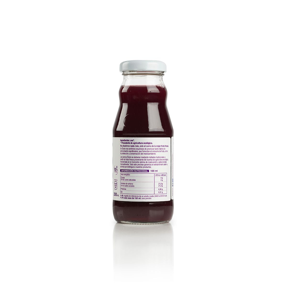 100% biologisch geperst zwarte druivensap Ékolo 200 ml