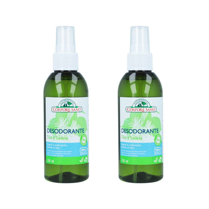 2-pack deodorant med lind och salvia Corpore Sano 150 ml